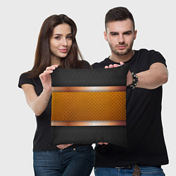 Подушка квадратная 3d gold black, цвет: 3D-принт — фото 2