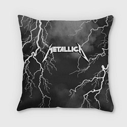 Подушка квадратная METALLICA РАЗРЯД МОЛНИИ, цвет: 3D-принт