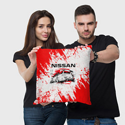 Подушка квадратная Nissan, цвет: 3D-принт — фото 2