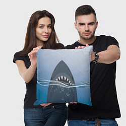 Подушка квадратная Акула под водой, цвет: 3D-принт — фото 2