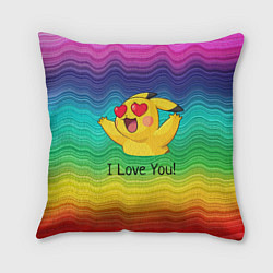 Подушка квадратная Влюбленный пикачу, цвет: 3D-принт