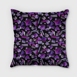 Подушка квадратная Геометрический фиолетовый, цвет: 3D-принт