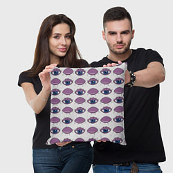 Подушка квадратная Глаза фиолетовые, цвет: 3D-принт — фото 2