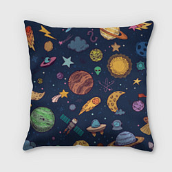 Подушка квадратная Космический мир, цвет: 3D-принт