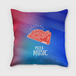 Подушка квадратная PIZZA MUSIC, цвет: 3D-принт