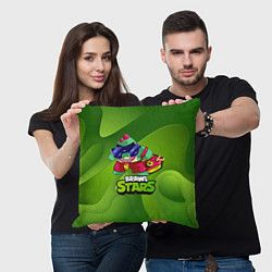 Подушка квадратная Базз Buzz Brawl Stars Green, цвет: 3D-принт — фото 2