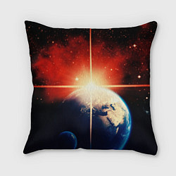 Подушка квадратная Космос земля 3D, цвет: 3D-принт