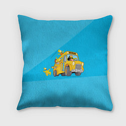 Подушка квадратная Автобус в Неверленд, цвет: 3D-принт