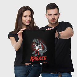 Подушка квадратная KARATE T-REX, цвет: 3D-принт — фото 2