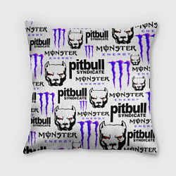 Подушка квадратная PITBULL SYNDICATE X MONSTER, цвет: 3D-принт