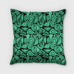 Подушка квадратная Зеленый абстрактный узор, цвет: 3D-принт