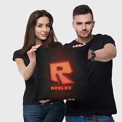 Подушка квадратная ROBLOX NEON RED, цвет: 3D-принт — фото 2