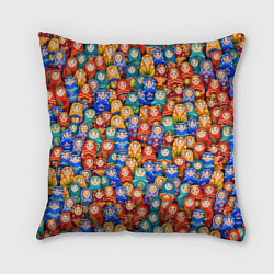 Подушка квадратная Матрёшки, цвет: 3D-принт