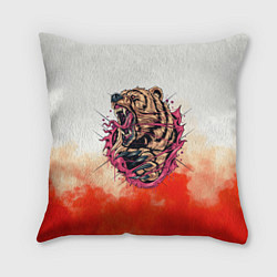 Подушка квадратная AngryBearrr, цвет: 3D-принт
