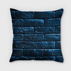Подушка квадратная Неоновая, кирпичная стена, цвет: 3D-принт