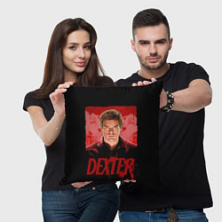 Подушка квадратная Dexter Декстер портрет постер, цвет: 3D-принт — фото 2