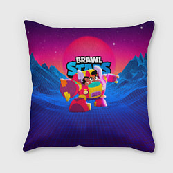 Подушка квадратная Мег BrawlStars трансформер, цвет: 3D-принт