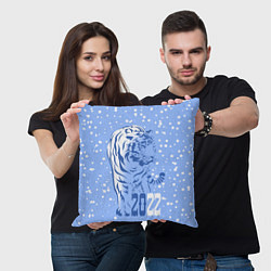 Подушка квадратная Голубой водяной тигр, цвет: 3D-принт — фото 2