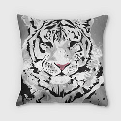 Подушка квадратная Белый снежный тигр, цвет: 3D-принт