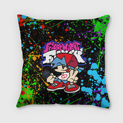 Подушка квадратная FRIDAY NIGHT FUNKIN БРЫЗГИ КРАСОК, ГЕРОЙ, цвет: 3D-принт