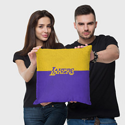 Подушка квадратная KobeBryant Los Angeles Lakers,, цвет: 3D-принт — фото 2