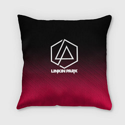 Подушка квадратная LINKIN PARK LOGO CARBON, цвет: 3D-принт