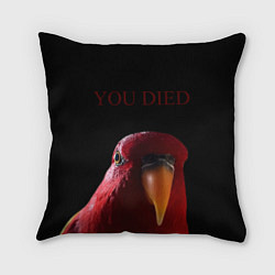 Подушка квадратная Красный попугай Red parrot, цвет: 3D-принт