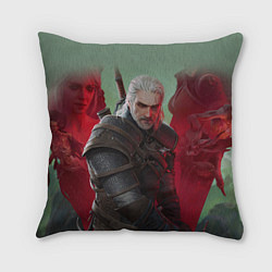 Подушка квадратная ВЕДЬМАК THE WITCHER ГЕРАЛЬТ С МЕЧОМ, цвет: 3D-принт