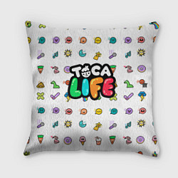 Подушка квадратная Логотип Toca Boca Тока Бока, цвет: 3D-принт