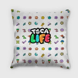 Подушка квадратная Логотип Toca Boca Тока Бока, цвет: 3D-принт