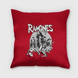 Подушка квадратная BW Ramones, цвет: 3D-принт