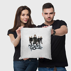 Подушка квадратная Участники группы My Chemical Romance, цвет: 3D-принт — фото 2