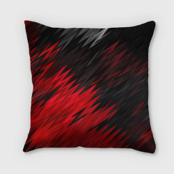Подушка квадратная ЧЁРНО КРАСНЫЕ КРАСКИ RED BLACK STRIPES, цвет: 3D-принт