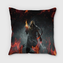 Подушка квадратная TES SKYRIM DOVAHKIN FLAME ДРАКОНОРОЖДЕННЫЙ, цвет: 3D-принт