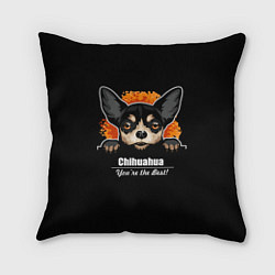 Подушка квадратная Чихуахуа Chihuahua, цвет: 3D-принт