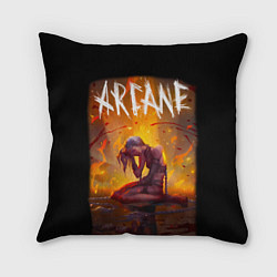 Подушка квадратная Аркейн лига легенд пламя сериал, цвет: 3D-принт