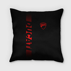 Подушка квадратная DUCATI BLACK RED LINE, цвет: 3D-принт