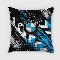 Подушка квадратная Следы от шин BMW, цвет: 3D-принт