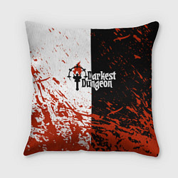 Подушка квадратная Darkest Dungeon DD Black White Logo, цвет: 3D-принт