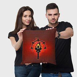Подушка квадратная Darkest Dungeon Факел, цвет: 3D-принт — фото 2