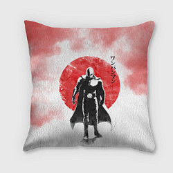 Подушка квадратная Сайтама красный дым One Punch-Man, цвет: 3D-принт