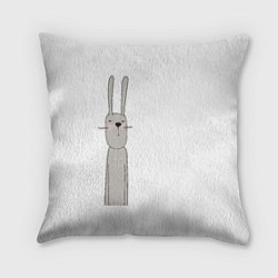 Подушка квадратная Заяц Морковец, цвет: 3D-принт