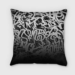 Подушка квадратная GRAFFITI WHITE TAGS ГРАФФИТИ, цвет: 3D-принт