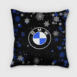 Подушка квадратная НОВОГОДНИЙ БМВ НОВЫЙ ГОД BMW, цвет: 3D-принт