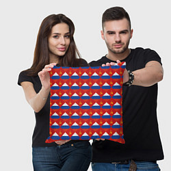 Подушка квадратная Флаги СССР и РФ, цвет: 3D-принт — фото 2