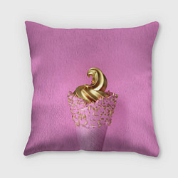 Подушка квадратная Золотое мороженное, цвет: 3D-принт