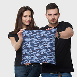 Подушка квадратная Синий Камуфляж Camouflage, цвет: 3D-принт — фото 2