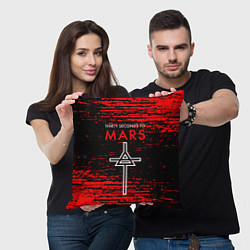 Подушка квадратная 30 Seconds to Mars - До марса 30 сек, цвет: 3D-принт — фото 2