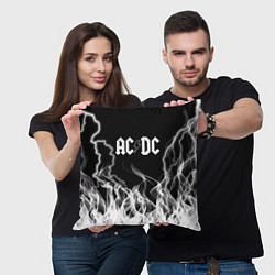 Подушка квадратная ACDC Fire, цвет: 3D-принт — фото 2