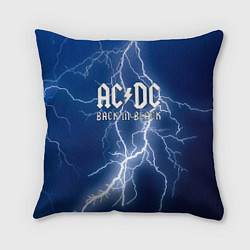 Подушка квадратная ACDC гроза с молнией, цвет: 3D-принт